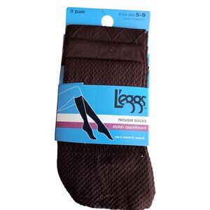 New Leggs Womens Trouser Socks 3 Pair Pack Shoe Size 5-9 Made In Mexico